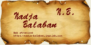 Nadja Balaban vizit kartica